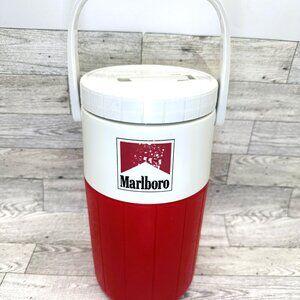 Vintage Coleman Red White‎ Marlboro Cigarette 64 Oz Thermos/Jug 5590 Made in USA